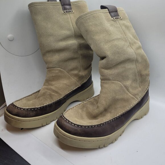 Sperry Womens Leather Upper Boots 7.5M Beige Brown Snow Rain Fleece comfort - Picture 7 of 8